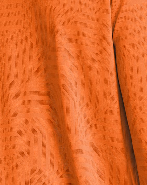Men's UA Tech™ Vent Geotessa ½ Zip, Orange, pdpMainDesktop image number 1
