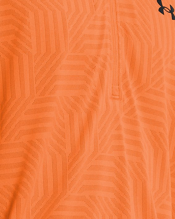Koszulka męska UA Tech™ Vent Geotessa z zamkiem do połowy długości, Orange, pdpMainDesktop image number 0