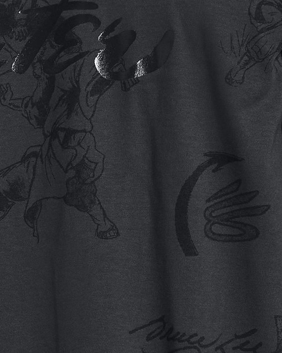Men's Curry x Bruce Lee Lunar New Year 'Be Water' Short Sleeve in Gray image number 1
