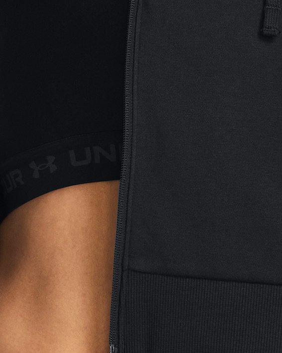 Women's UA Rival Fleece Crop Full-Zip in Black image number 0