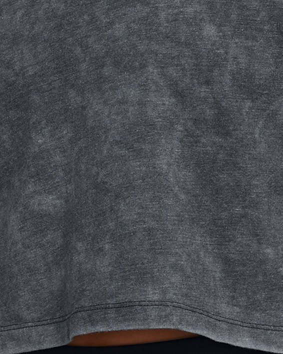 Women's UA Wash Logo Repeat Crop Short Sleeve in Black image number 0