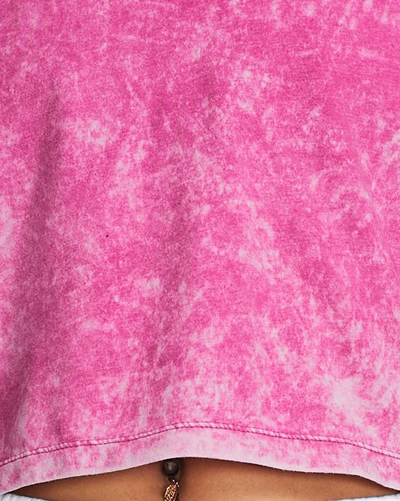 女士UA Wash Logo Repeat Crop短袖T恤 in Pink image number 0