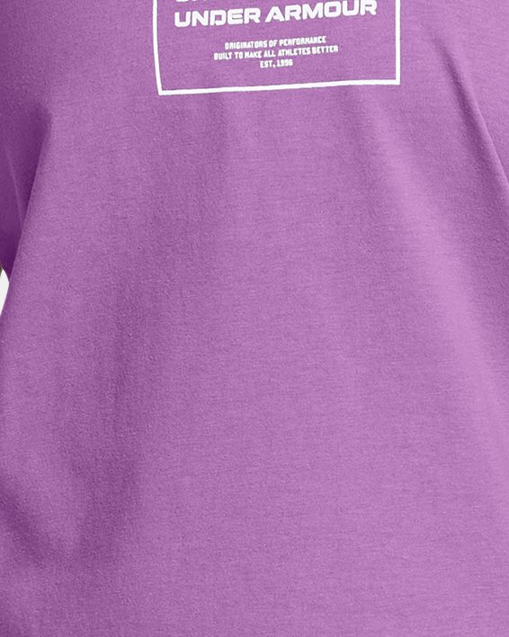 Women's UA Box Wordmark Originators Short Sleeve in Purple image number 0