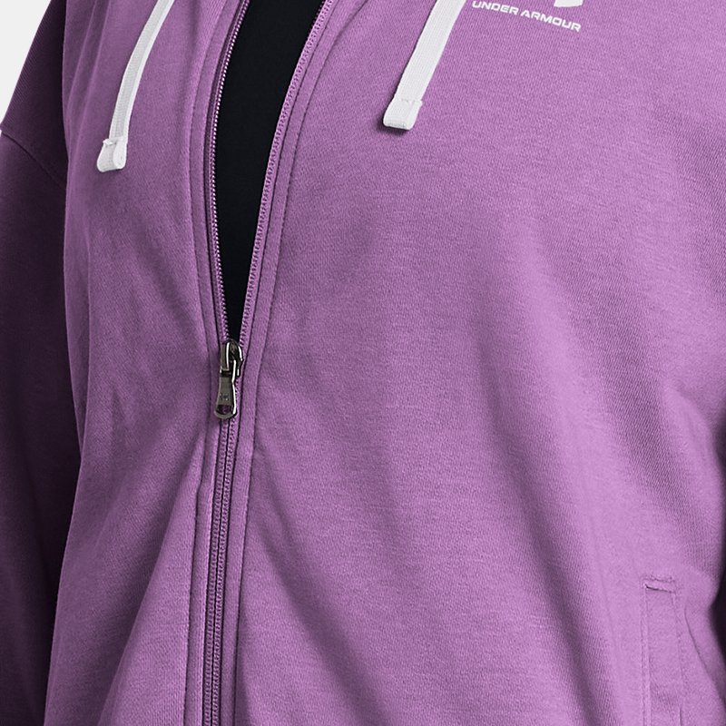 Women's  Under Armour  Rival Terry Oversized Full-Zip Hoodie Provence Purple / Purple Ace XXL