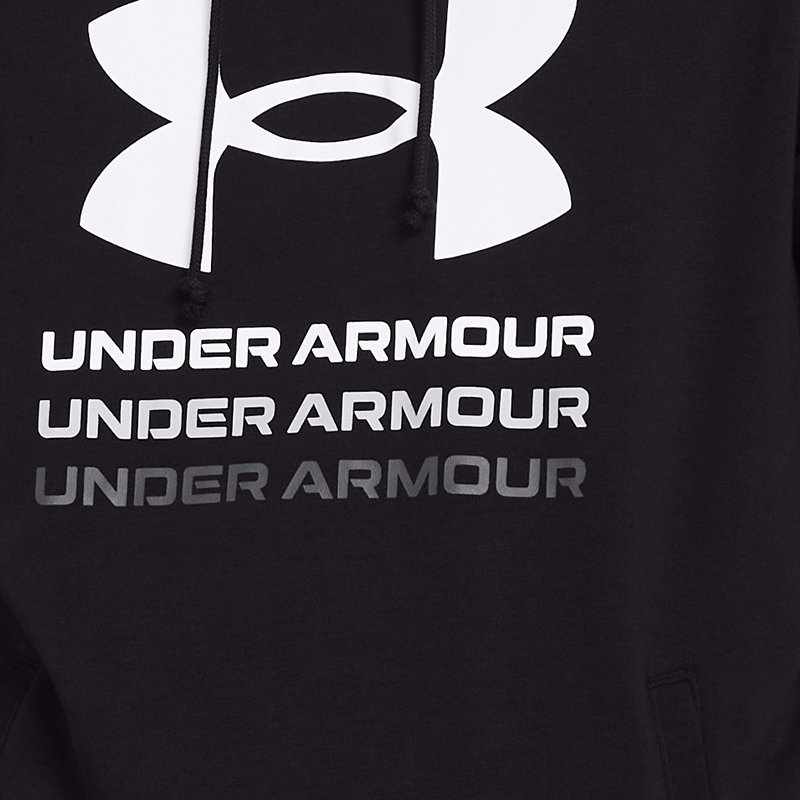 Herenhoodie Under Armour Rival Terry Graphic Zwart / Wit S