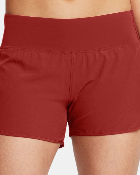 Women's UA Launch Pro 3'' Shorts, Orange, pdpMainDesktop image number 2