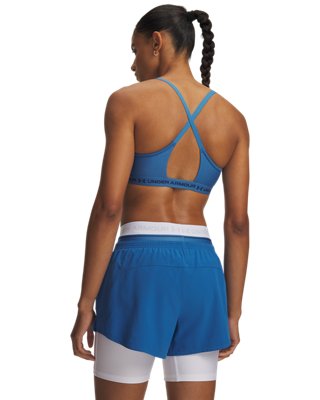 Спортивное бра UA, открытая спина — Under Armour, цвет: Синий / Тёмно-синий — фото 2