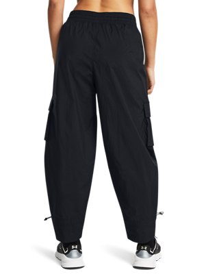 UNDER ARMOUR WOMEN'S  UNDER ARMOUR  CRINKLE WOVEN PANTS BLACK