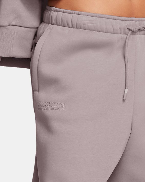 Women's UA Icon Fleece Oversized Wordmark Pants, Gray, pdpMainDesktop image number 2