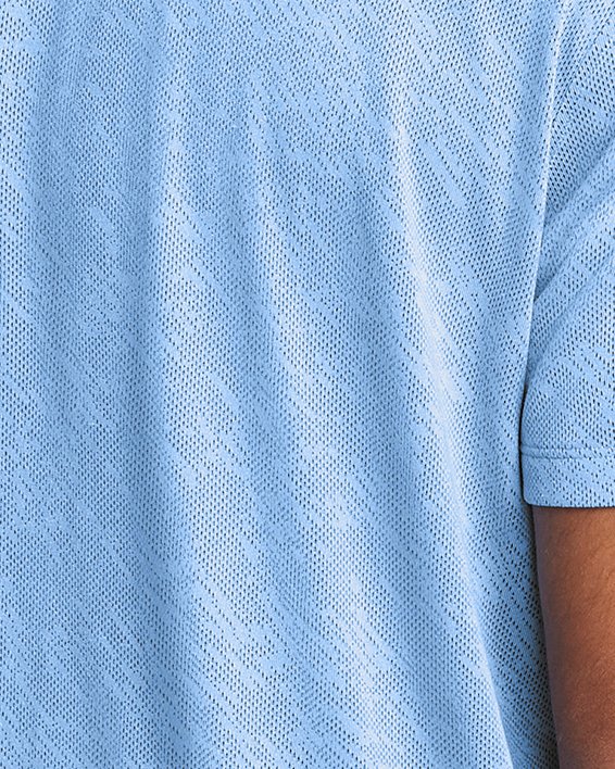Men's UA Launch Camo Short Sleeve, Blue, pdpMainDesktop image number 1