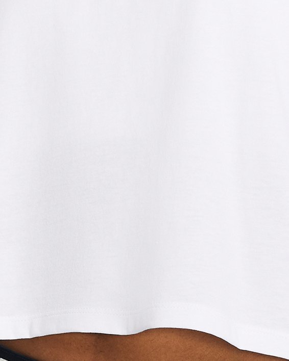 Women's UA Boxy Crop Branded Short Sleeve, White, pdpMainDesktop image number 0