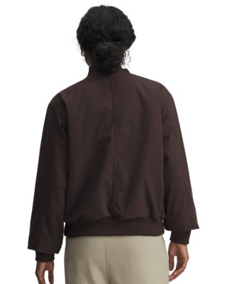 Женская куртка Under Armour UA Expanse Fleece-Lined Bomber, цвет: Коричневый / Чёрный — фото 2