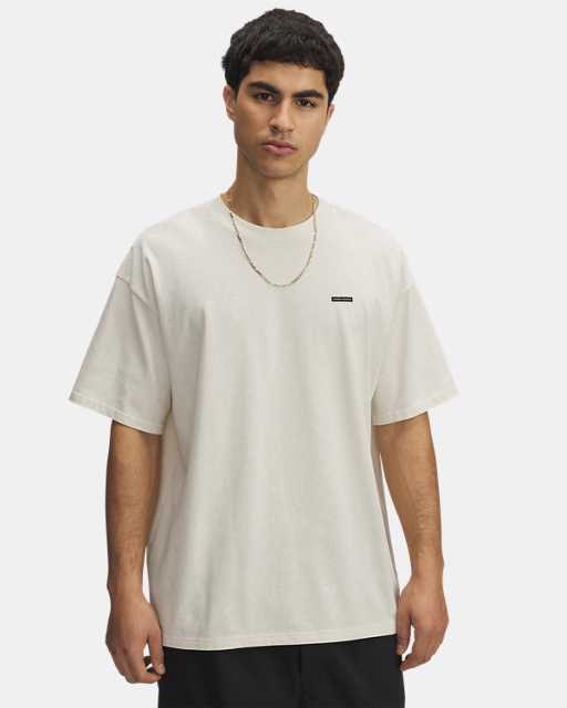 T-shirt voor heren UA Heavyweight Oversized Logo Wash met korte mouwen T-shirt voor heren UA Heavyweight Oversized Logo Wash met korte mouwen