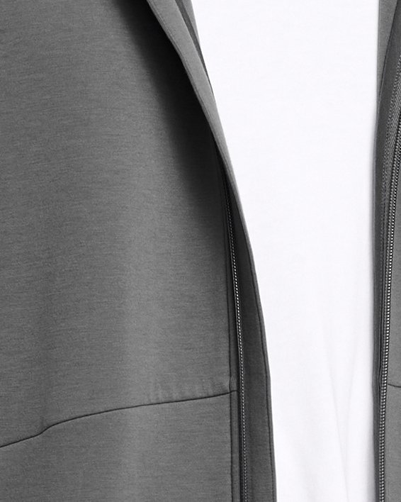 Men's UA Unstoppable Fleece Full-Zip Hoodie, Gray, pdpMainDesktop image number 0