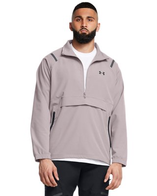 Under Armour Men's Gray Unstoppable Left Chest Anorak Tetra / Black Medium