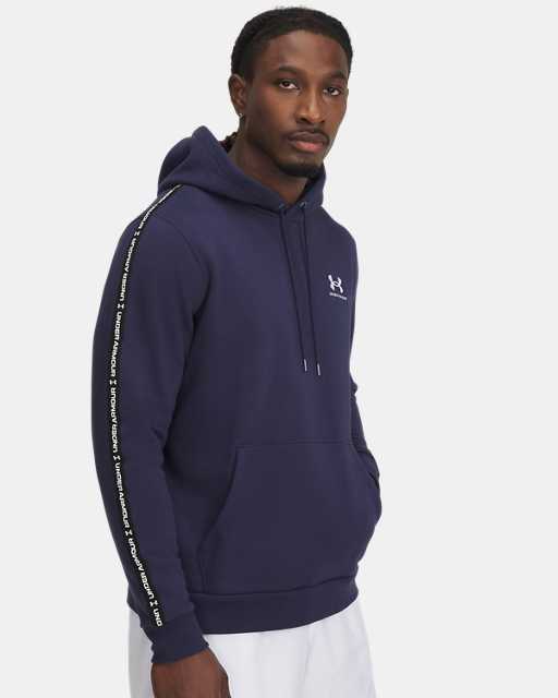 Sweat à capuche à bandes griffées UA Icon Fleece pour homme Sweat à capuche à bandes griffées UA Icon Fleece pour homme