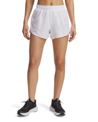 Under Armour Women's White Fly-By 3" Shorts / Reflective Large