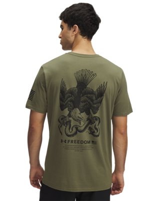 Мужской топ Under Armour UA Freedom Military Short Sleeve, цвет: Морской зелёный / Чёрный — фото 2