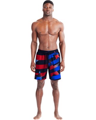 Men's UA Flag Streamer Swim Volley Shorts