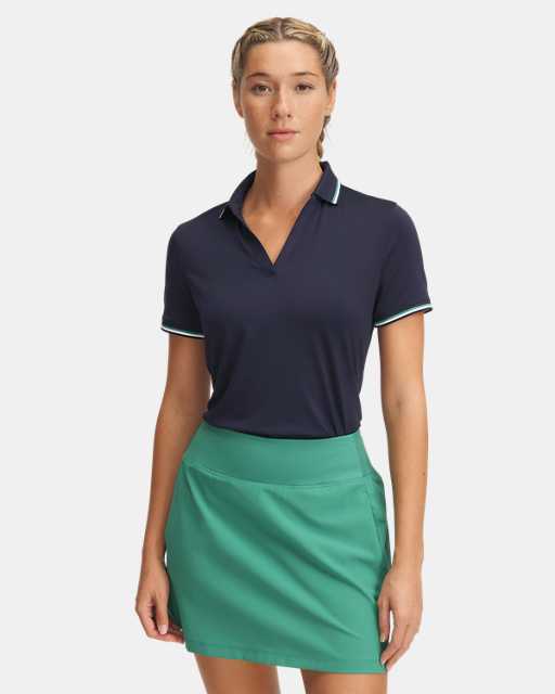 Polo à manches courtes UA Drive Rib pour femme Polo à manches courtes UA Drive Rib pour femme