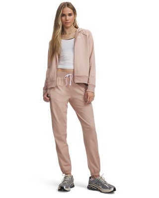 Survêtement Under Armour Rival en tricot pour femme Bashful Rose / Blanc S