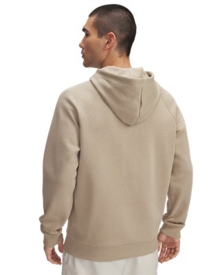 Мужское худи Under Armour UA Rival Fleece Logo, цвет: Хаки / Снежный белый — фото 2