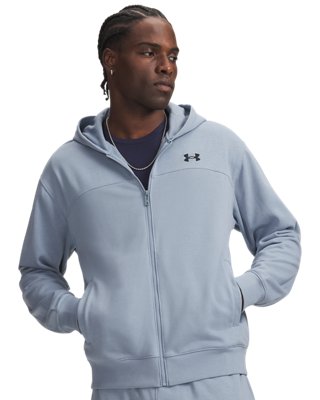 Haut entièrement zippé Under Armour Rival Lightweight pour homme Bleu Wind / Noir M
