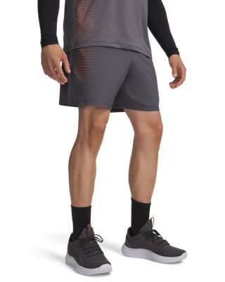 Under Armour Men's Gray Tech™ Play Shorts Castlerock / Outrageous Orange / Outrageous Orange 3XL