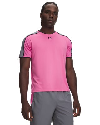 Haut à manches courtes Under Armour Challenger Train pour homme Rose Frenzy / Titan Gris / Noir S