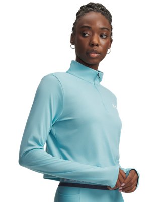 Under Armour Women's Blue Tech™ Branded ½ Zip Haze / Lumos Lime / White Xs