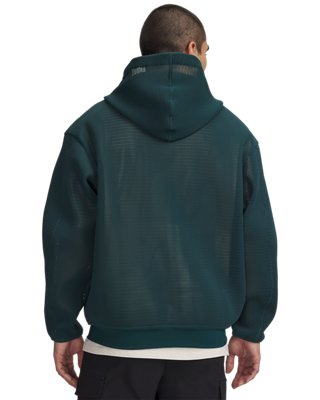 Мужское худи Under Armour UA Sport Utility Mesh, цвет: Зелёный / Белый — фото 2