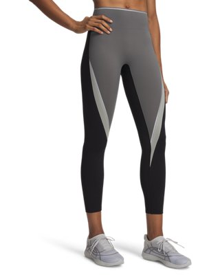 Under Armour Women's Black Halo Colorblock Leggings Ultimate / Clay Green / Reflective Xs