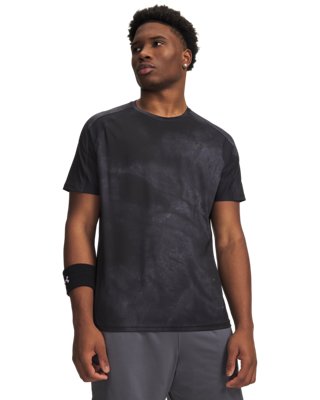 Мужской топ Under Armour UA Performance Vent Printed Short Sleeve, цвет: Чёрный / Серый — фото 1