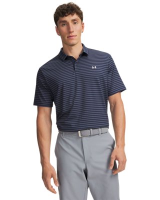 Polo Under Armour Tee To Green à imprimé pour homme Midnight Bleu Marine / Blanc S