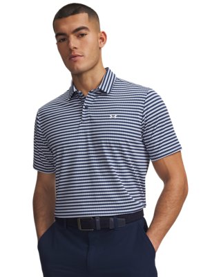 Polo Under Armour Tee To Green à imprimé pour homme Midnight Bleu Marine / Blanc / Blanc S