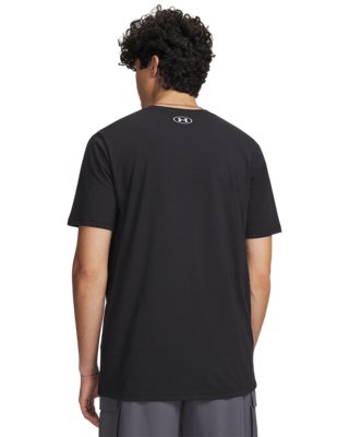Мужской топ Under Armour UA Big Logo Print Fill Short Sleeve, цвет: Чёрный / Серый — фото 2