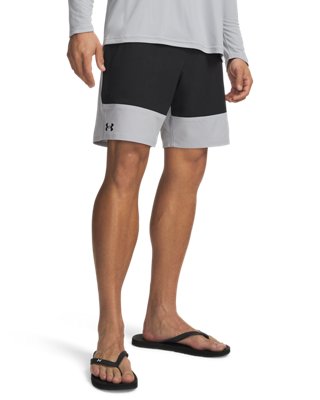 Пляжные шорты UA для мужчин, колорблок — Under Armour, цвет: Чёрный / Серый — фото 1