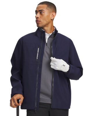 Veste de pluie Under Armour Drive Pro pour homme Midnight Bleu Marine / Blanc S