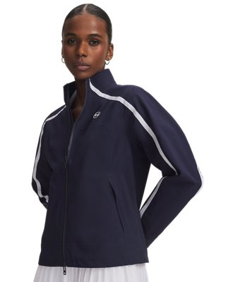 Veste de pluie Under Armour Drive Pro pour femme Midnight Bleu Marine / Blanc S