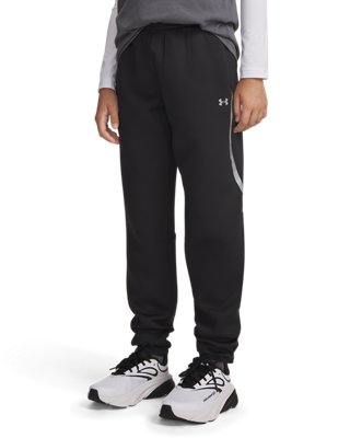 Under Armour Boys Black Unstoppable Fleece ' Joggers Ultimate / Silver Reflective Ylg (59 - 63 In)