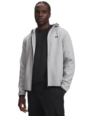 Under Armour Men's Gray Unstoppable Fleece Full Zip Mod Light Heather / Black Xs