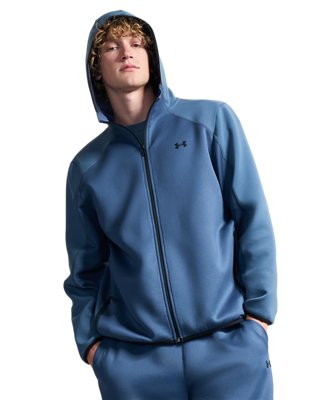 Under Armour Unstoppable Fleece Textured Oberteil mit durchgehendem Zip für Herren Downpour Grau / Schwarz XS