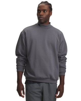 Haut à col ras du cou Under Armour Icon Heavyweight Terry pour homme Castlerock / Ultimate Noir S