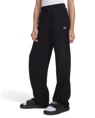 Under Armour Girls Black Rival Fleece ' Pants Ultimate / White Ylg (59 - 63 In)
