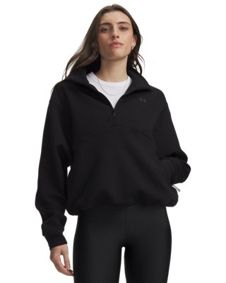 Under Armour Women's Black Unstoppable Fleece ½ Zip Ultimate / Ultimate L