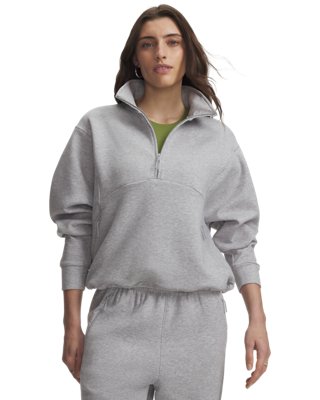 Under Armour Women's Gray Unstoppable Fleece ½ Zip Mod Light Heather / Mod L
