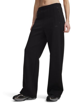 Under Armour Women's Black Unstoppable Fleece Open Pants Ultimate / Ultimate S