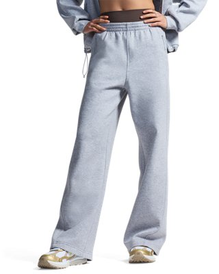 Under Armour Women's Gray Unstoppable Fleece Open Pants Mod Light Heather / Mod M