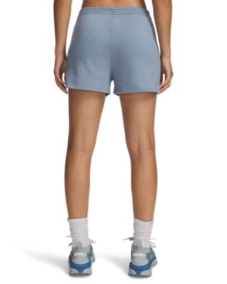 Женские шорты Under Armour UA Icon Fleece Graphic, цвет: Синий / Серебряный — фото 2