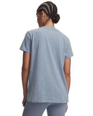 Женская футболка с коротким рукавом Under Armour Rival Cotton Wash, цвет: Синий — фото 2